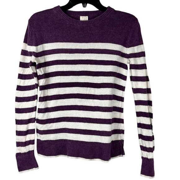 A New Day Purple Striped Crew Neck Sweater XS - Picture 1 of 11
